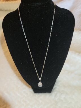 Sweetv Silver CZ Pendant Necklace